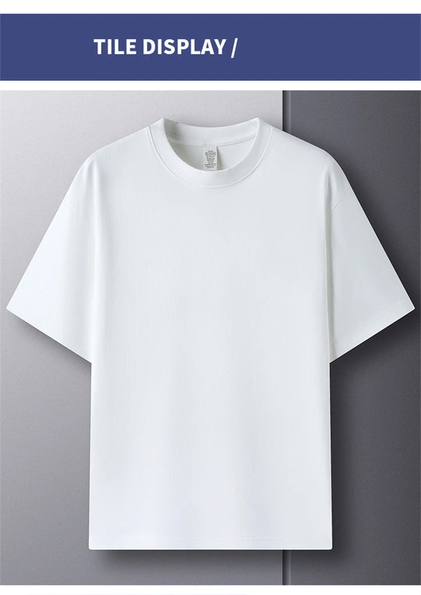 100% cotton solid tee with easy pull-on style