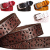 Women's Vintage Leather Belt with Pin Buckle