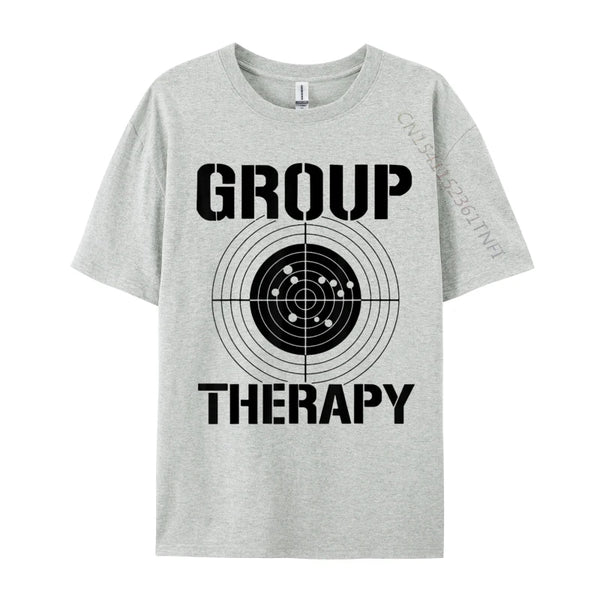 Vintage-Inspired 'Group Therapy' Men's Casual T-Shirt in premium cotton, featuring a retro graphic print for stylish comfort.