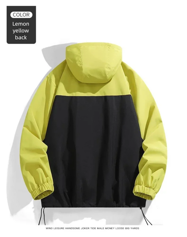 Men's waterproof hiking and urban windbreaker jacket, lightweight polyester, oversized fit, perfect for all seasons and outdo