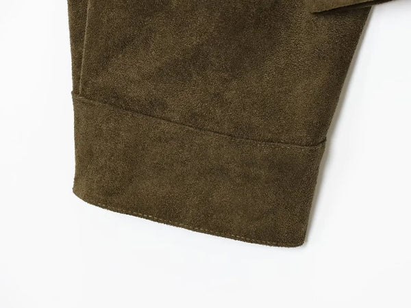 Street-style faux leather bomber jacket featuring zipper closure and regular length