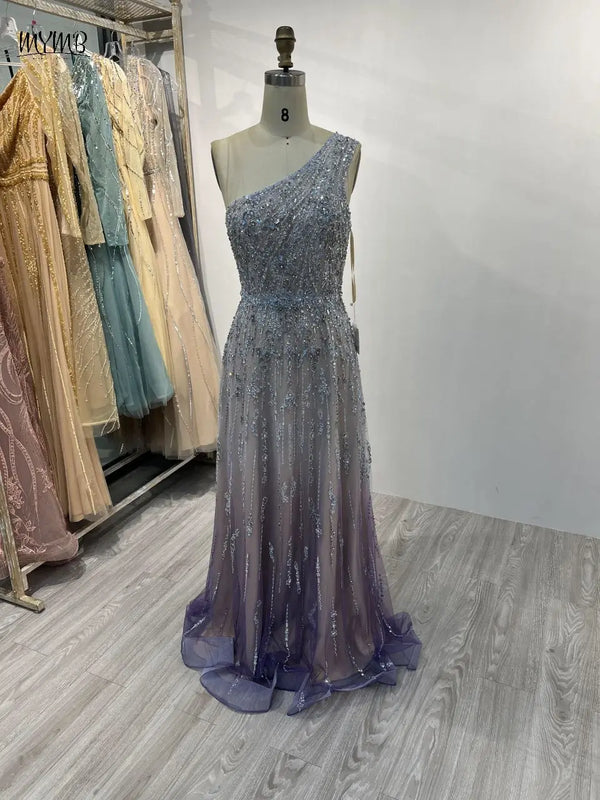 Detail shot of the premium materials used in the Captivate the Room evening gown.