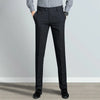 Elegant slim fit men's suit trousers in black, perfect for business attire and formal events, crafted from cotton-polyester b
