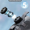 Ankle-height safety boots with steel toe guard and quick-adjust rotating button closure for tradespeople