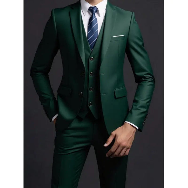 Elegant men's suit in deep burgundy, ideal for weddings and formal events.