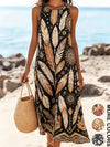 Bohemian floral dress styled casually with sneakers for daytime wear