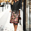 Timeless polo collar dress with contemporary 3D geometric pattern detail