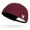 Adjustable docker cap packaging showing premium headwear quality