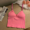 Soft stretch camisole with romantic lace edging in luxurious nylon fabric