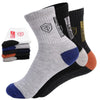Close-up of Court Command crew socks showcasing the durable polyester blend for athletic performance.