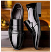 Stylish black leather Oxford shoes for the discerning gentleman.