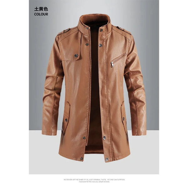 Men's waterproof trench coat in neutral color, perfect for business casual wear and urban commuting in spring and fall.