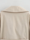 Timeless trench coat with adjustable belt and button closure