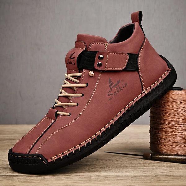 Artisan-made breathable leather boots for spring and summer wear