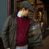 Waxed Cotton Moto Trench Coat with Corduroy Collar