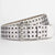 Unisex punk belt with square beads and triple grommets, perfect for edgy streetwear and versatile fashion styling.