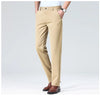 Summer-ready suit pants with comfortable elastic waist and straight cut