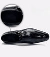 Detailed view of the cushioned insole in luxury Oxford shoes.