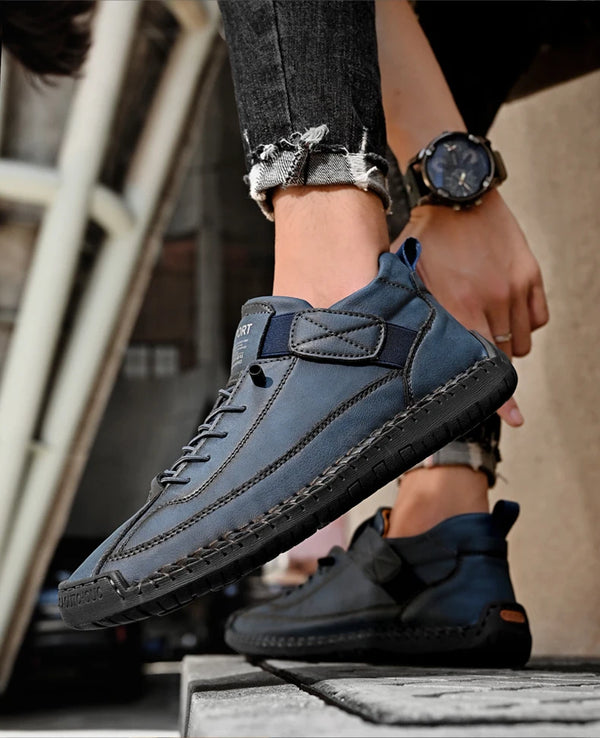 Side profile of slip-on leather loafer highlighting refined silhouette and sophisticated casual style