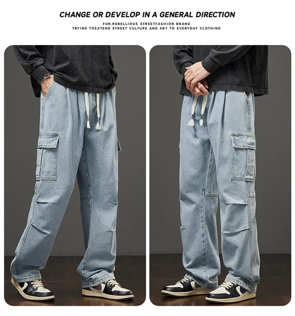 Heavy-duty jeans with a classic fit, perfect for seasonal wear.