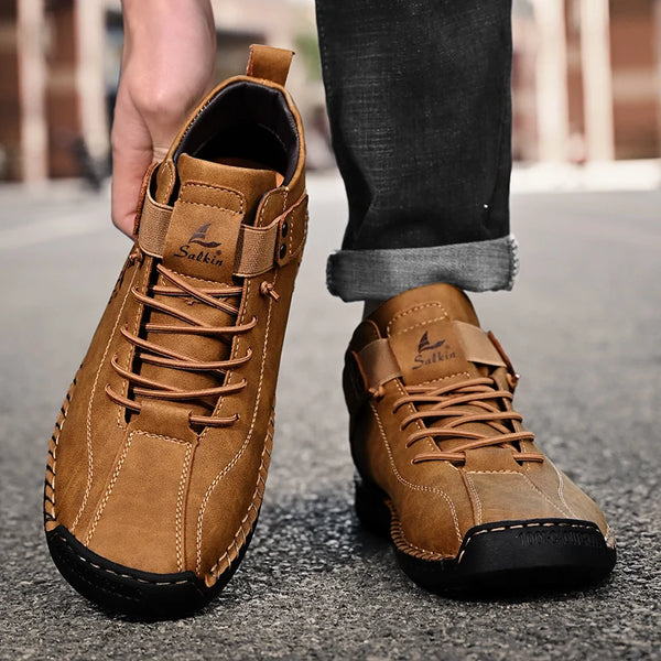 Comfortable leather ankle boots for city and trail wear