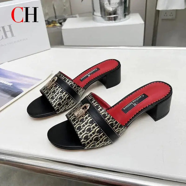 Retro low heel sandals with flat sole and comfortable cushioned insole for all-day wear