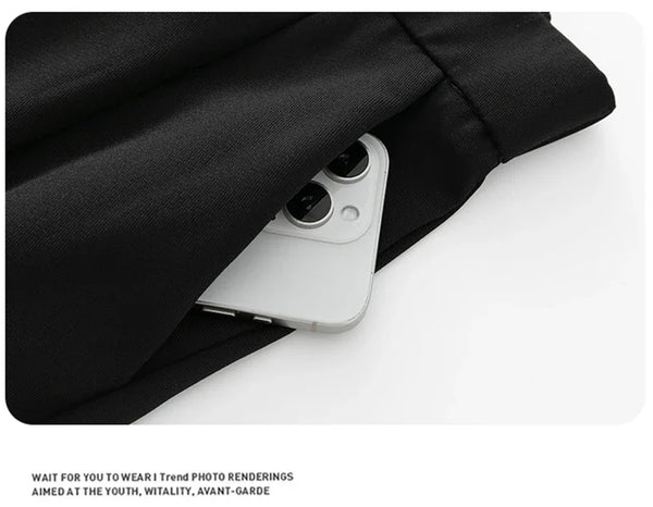 Casual wide leg business trousers for men in premium polyester, perfect for smart casual and office wear.