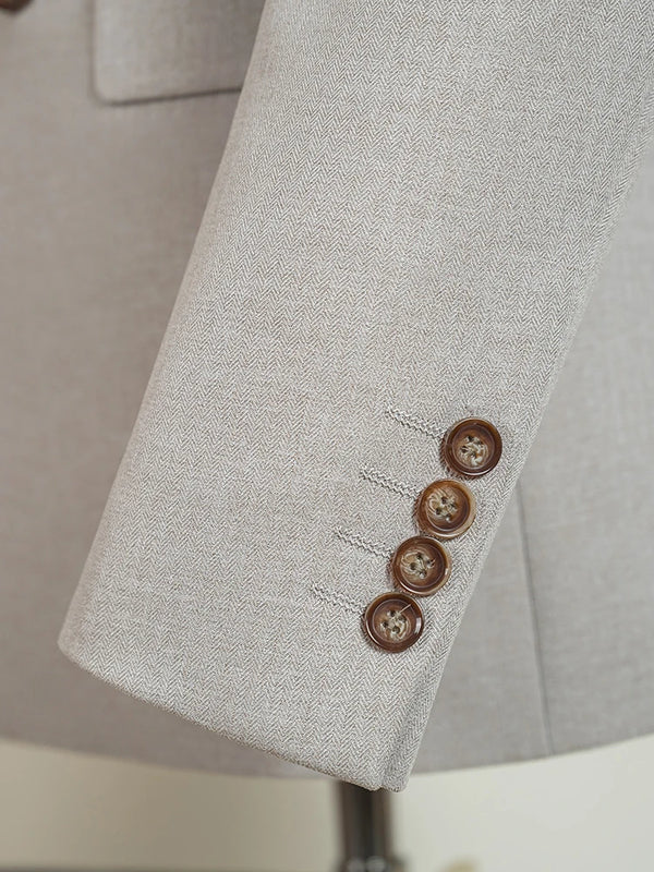 Midnight Poise suit displayed on a hanger, emphasizing its modern, sophisticated style.