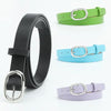 Chic round buckle women's belt in premium PU leather, stylish and versatile for jeans or dress outfits, perfect for any wardr