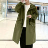Stylish Men's Mid-Length Trench Coat with Hood