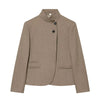 Polished single-breasted blazer with modern stand collar detail