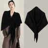 Soft wool blend scarf shawl with classic triangular design.