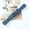 Buckle-free elastic belt in black and blue, adjustable from 85-115cm, perfect for comfort and style for men and women.