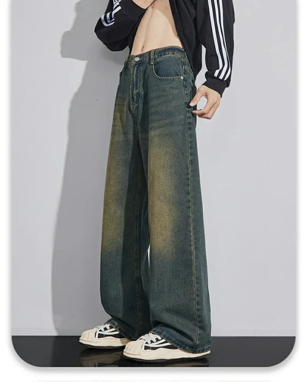 Urban Rebel jeans on a model, emphasizing their unique no-repeat style.