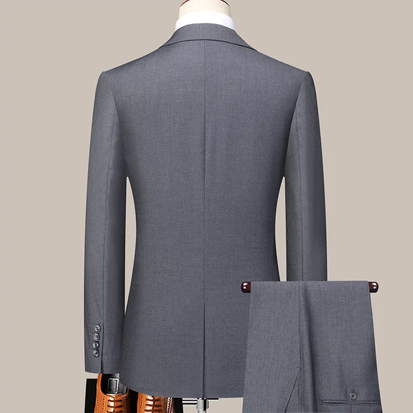 Model wearing the elegant men's formal suit, perfect for weddings and business events.