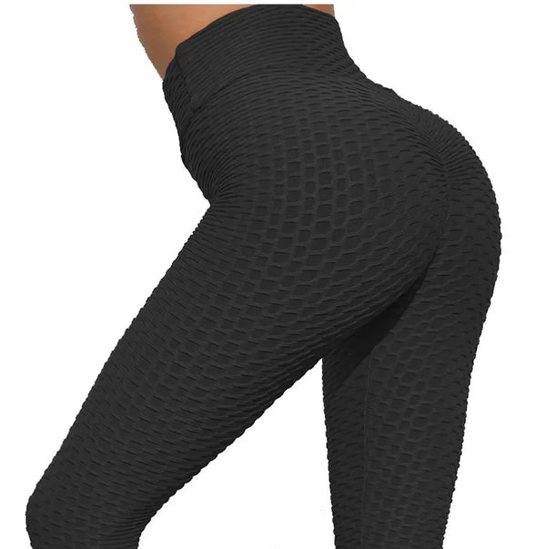 High waist push-up yoga leggings in lavender, showcasing the peach-lift feature and ankle length.