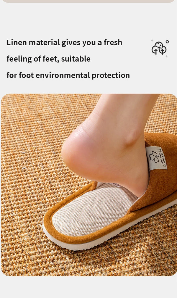 Side profile of lightweight breathable slippers with flat heel design
