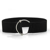 Chic Round Buckle Women's Elastic Waist Belt in neutral color, perfect for enhancing outfits with style and comfort.