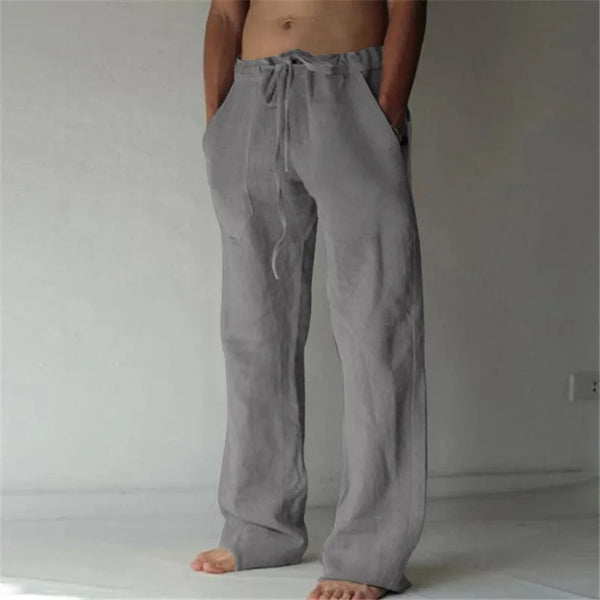 Breathe Easy pants in natural cotton-linen with flattering flowing silhouette