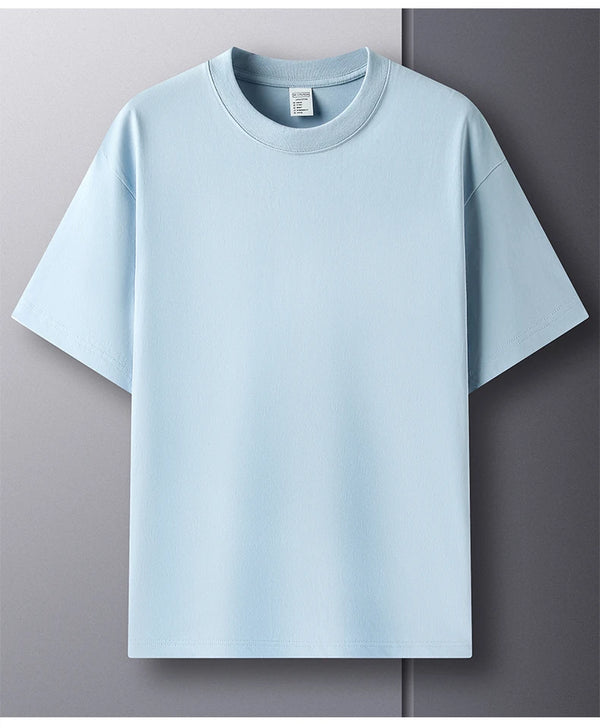 Versatile men's cotton tee with classic O-neck collar