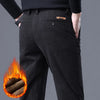 Classic corduroy trousers featuring fleece interior and flexible stretch construction