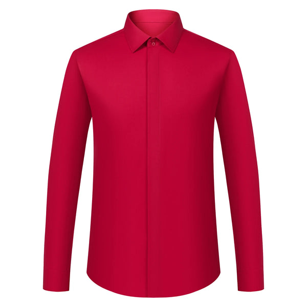 Boardroom Authority French Cuff Dress Shirt with Cufflinks in blue premium cotton-polyester twill blend