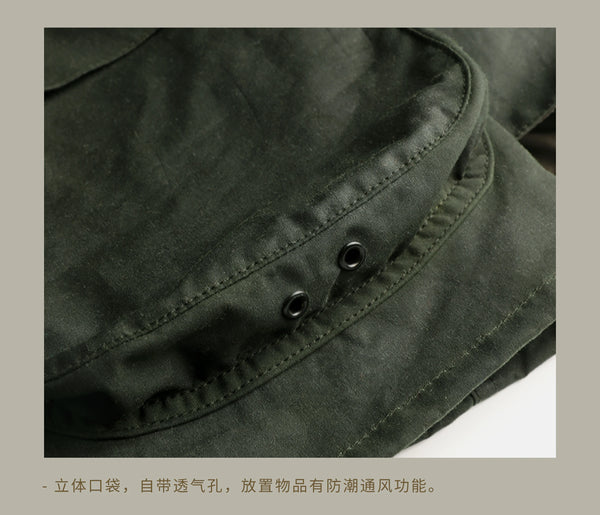 Classic Wax Canvas Hunting Jacket in a stylish pose.