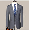 Elegant men's formal suit in dark blue, perfect for evening events.