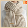 Unisex chunky knit cashmere-blend winter scarf in solid color, perfect for cold weather.