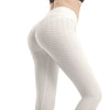 High waist push-up yoga leggings in black, seamless anti-cellulite design for a flattering fit.