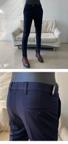 Elegant Men's Slim Fit Dress Pants in black and navy, perfect for formal events, weddings, and business meetings.