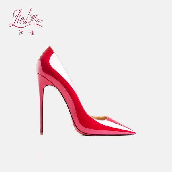 Black pointed-toe party shoes with super high heel and leather insole