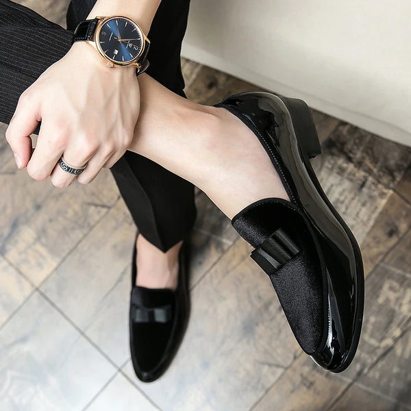 Classic black dress shoes perfect for business meetings and formal events.