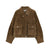 Chic women's leather jacket with button closure, lapel collar, and short length for stylish urban fashion and versatility.